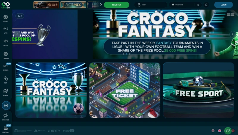 crocobet free sports page